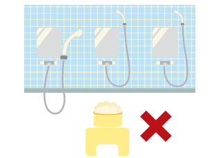 浴場内での場所取り行為は禁止です。